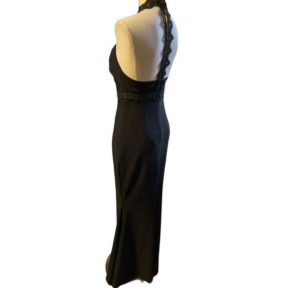 White House Black Market Lace Detail Halter Gown size 4 NWOT - Picture 7 of 12